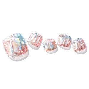 ✨Ohora Holographic Semi-cured Stick on Nail Gel Stickers, Disco